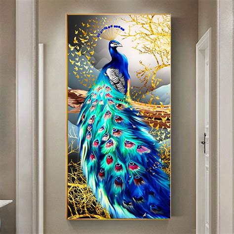 Diy Diamond Embroidery Animla Peacock Cross Stitch Diamond Painting