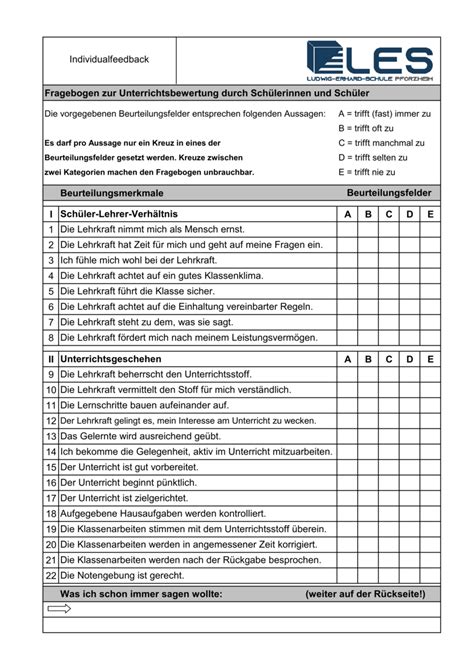 Evaluationen Ludwig Erhard Schule