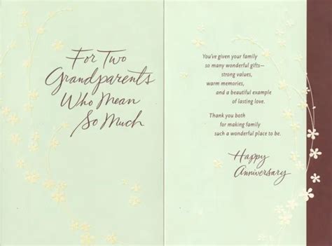 Hallmark Anniversary Card For Grandparents A Beautiful Example Of