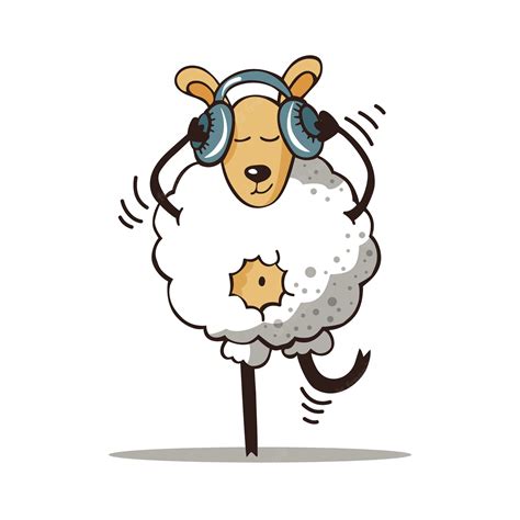 Premium Vector | Sheep dancing, cartoon animal character with ...