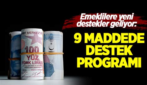 Emeklilere yeni destekler geliyor 9 maddede destek programı