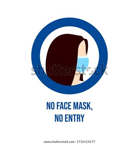 No Face Mask No Entry Warning Stock Vector Royalty Free 1716114577