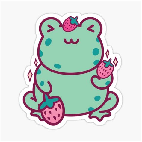 Strawberry Frog Sticker For Sale By Tamgustam Redbubble