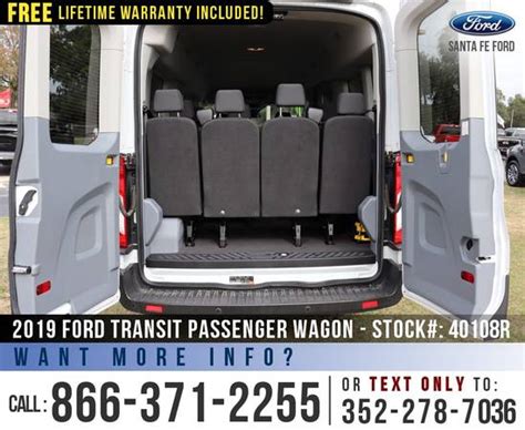 2019 Ford Transit Passenger Van Xlt Camera Seats 15 Passengers For