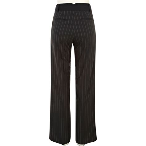 River Island Black Pinstripe High Waisted Slouch Pants In Black Lyst