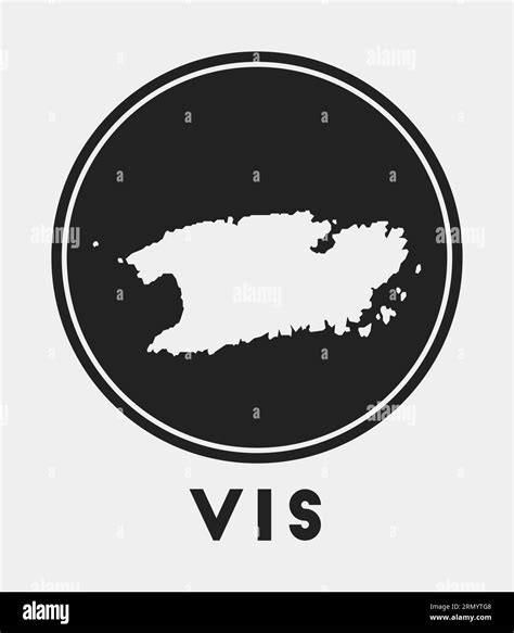 Vis Icon Round Logo With Island Map And Title Stylish Vis Badge With