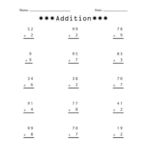 Zusatz für kinder handgezeichnetes mathe arbeitsblatt Premium Vektor