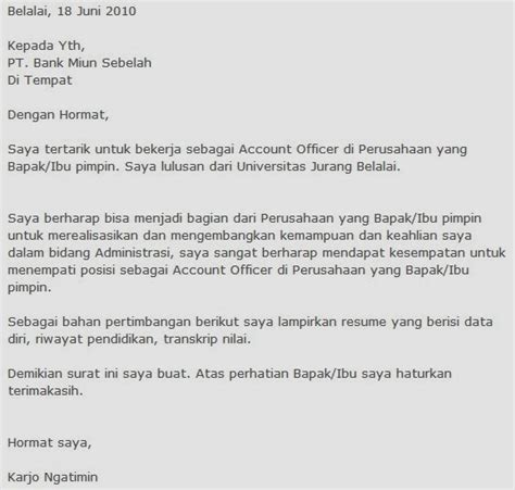 Pengertian Dan Contoh Cover Letter Konyool