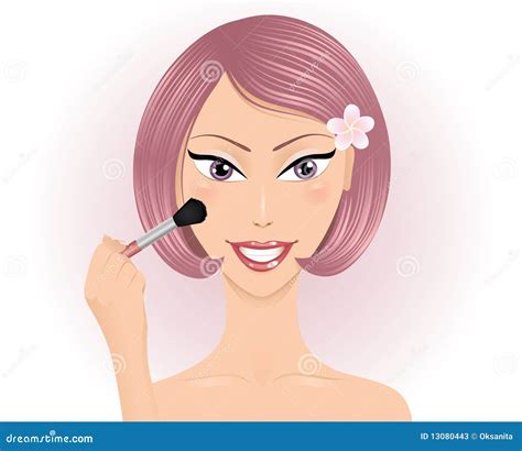 Woman With A Brush Stock Vector Illustration Of Elegance