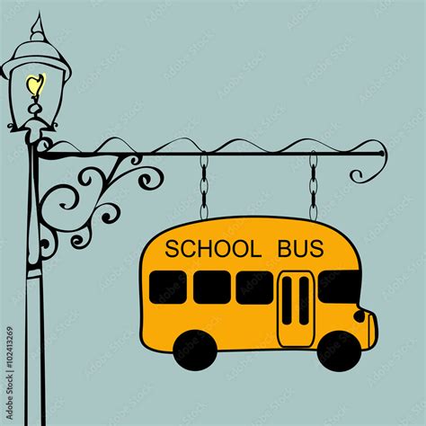 Vintage sign school bus stop Stock Vector | Adobe Stock