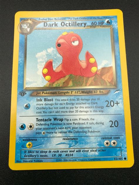 Dark Octillery St Edition Common Neo Destiny Pokemon Wotc Nm