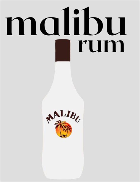 Bar Cart Art Malibu Rum Malibu Drinks Small Canvas Art