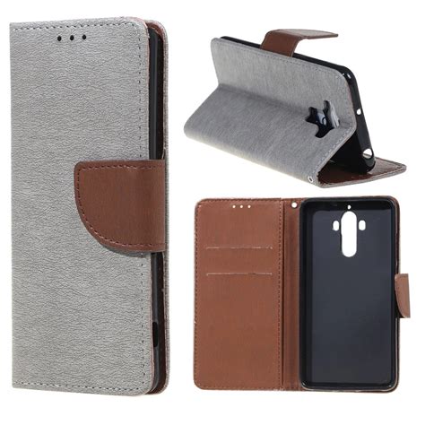 Huawei Mate 9 Case Two Color Stand Flip Leather Cover Wallet Case SFor