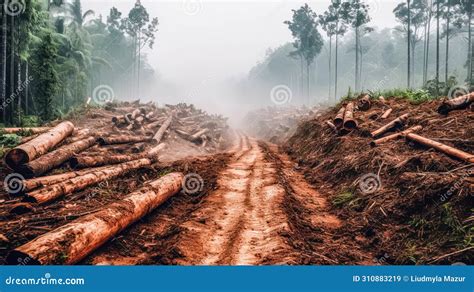 Deciduous Forests Devastated By Deforestation Stock Image Image Of Mist Scenic 310883219