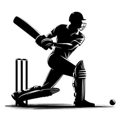 Premium Vector Silhouette Of A Cricket Player In Action Vector