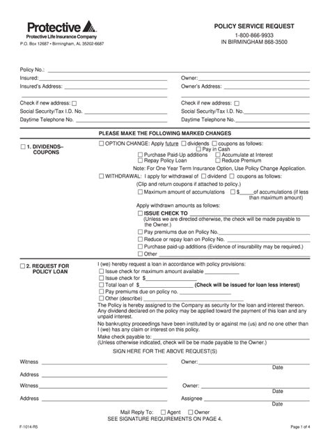 Protective Life Insurance Beneficiary Change Form Fill And Sign