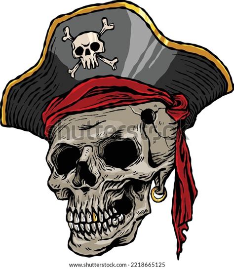 Pirates Skull Captain Pirate Hat Art Stock Vector (Royalty Free) 2218665125 | Shutterstock