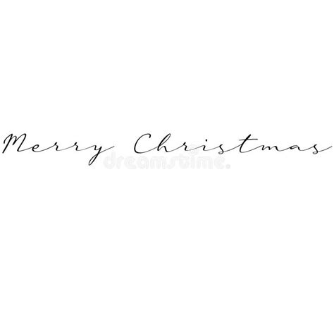 Hand Written Font, Cursive Merry Christmas Handwriting. Isolated ...