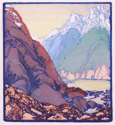 Frances Gearhart Woodblock Chill December C1936 1937 California