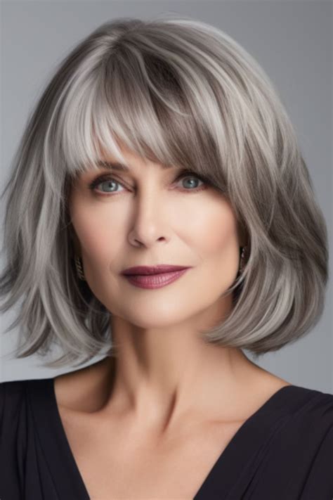 Gorgeous Short Haircuts For Women Over In Grey Hair With