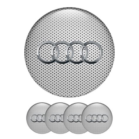 Audi Wheel Center Cap Domed Stickers Retro Carbon | Wheel Emblems | Stickers | X-Sticker