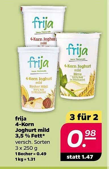 Frija 4 Korn Joghurt Mild 3 5 Fett Angebot Bei Netto