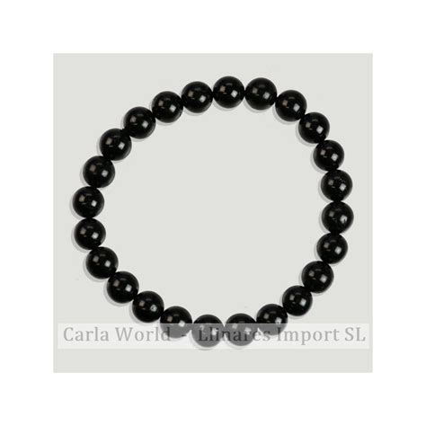 TURMALINA NEGRA Pulsera Mineral Bola 8mm