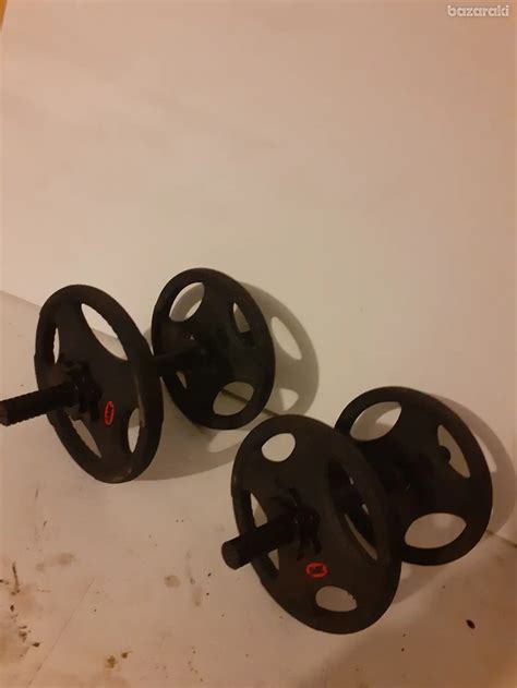 Dumbells with 5kg weights -plates with grips +rubber cover/ workout