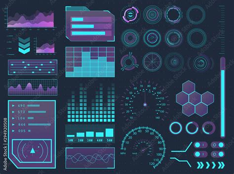 HUD Elements Sci Fi Science Futuristic User Interface Menu Buttons