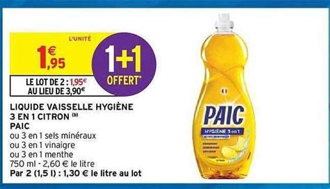 Promo Liquide Vaisselle Hygi Ne En Citron Paic Chez Intermarch Hyper