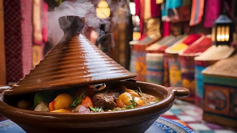 Tajine Traditional Moroccan Dish Premium AI Generated Image