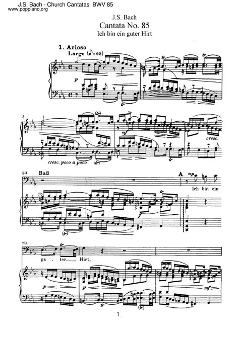 Bach Ich Bin Ein Guter Hirt Bwv Sheet Music Pdf Free Score