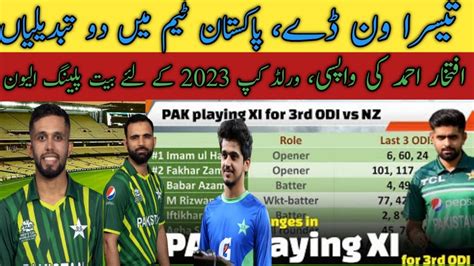 Changes In Pakistan Playing Xi Vs New Zealand For Rd Odi Iftekhar