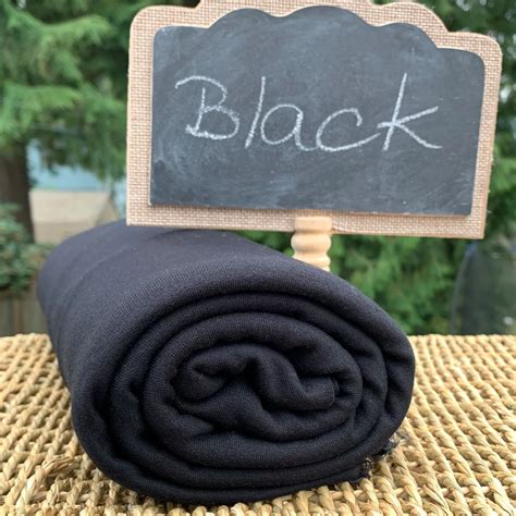 Merino Wool Bamboo Stretch Jersey Fabric Black By The Yard Or Wholesale