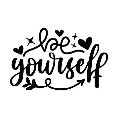 Premium Vector Love Yourself Short Phrase Handwritten Lettering