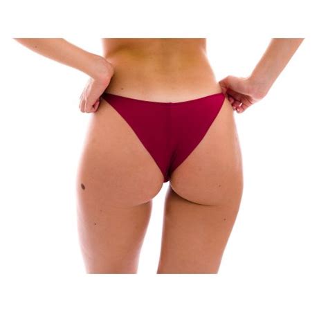 Garnet Red Cheeky Brazilian Bikini Bottom With Thin Sides Bottom Uv