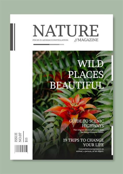 Minimalist Nature Places Magazine Cover In Magazine Cover Ideas