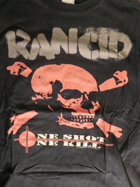 Vintage Rancid Punk Rock Band One Shot T Shirt Red Sk… Gem