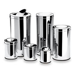 Cestos de acero inox Brinox Decorline con tapa vaivén en Acero Casa