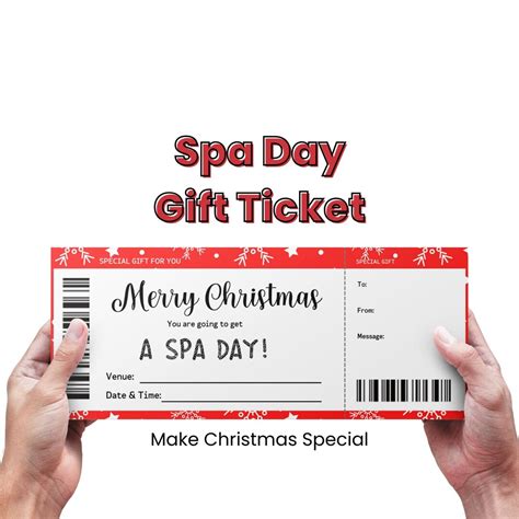 Christmas Spa Day Gift Voucher Template Editable, Personalized Spa Gift ...