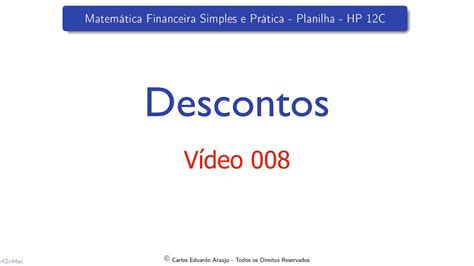 Matem Tica Financeira Desconto Racional Simples Youtube