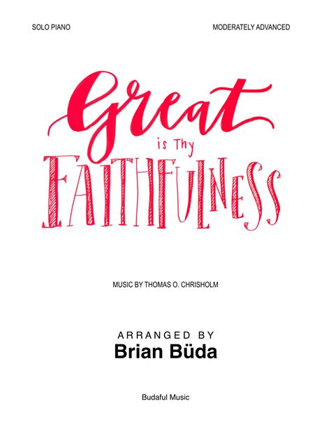 Great Is Thy Faithfulness Piano Solo Arr Brian Buda By Brian Buda