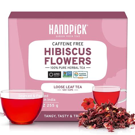 Amazon HANDPICK Hibiscus Flowers Dried 255g 9oz Caffeine