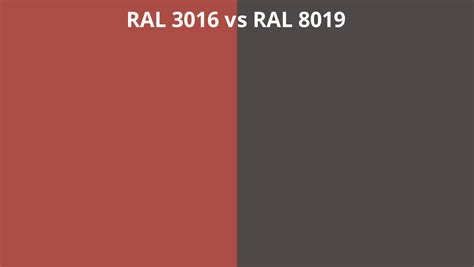 Ral 3016 Vs 8019 Ral Colour Chart Uk