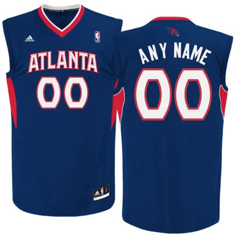 adidas Atlanta Hawks Custom Replica Basketball Jersey - Navy Blue - NBA ...