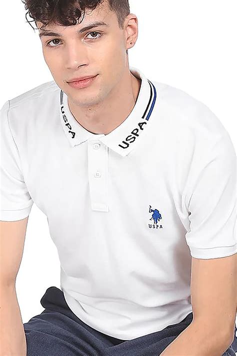 US Polo Men White Cotton Logo Polo Shirt | Odel.lk