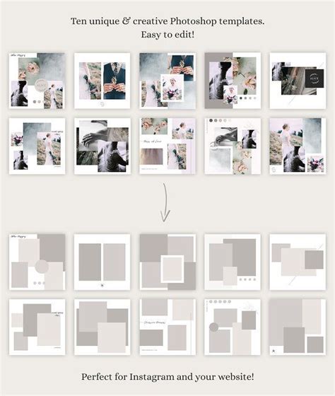 Instagram Templates / Collage Style | Album design layout, Photobook ...