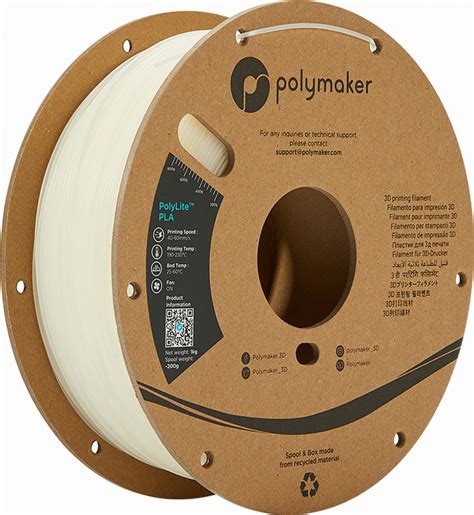 Filament Polymaker PolyLite PLA Natural 3Dinbox