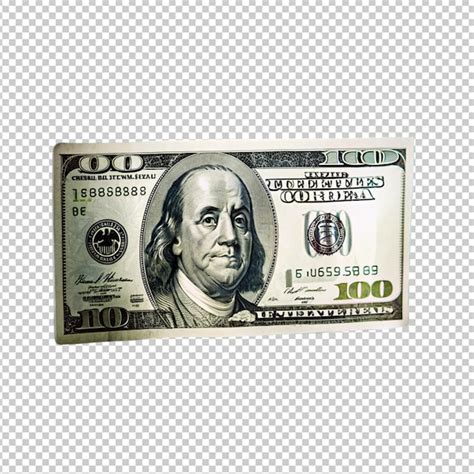 One Hundred Dollars Banknotes On White Background Premium Ai