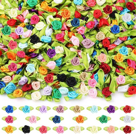 Amazon Fangfang 100 PCS Mini Ribbon Bows Roses Flowers Craft